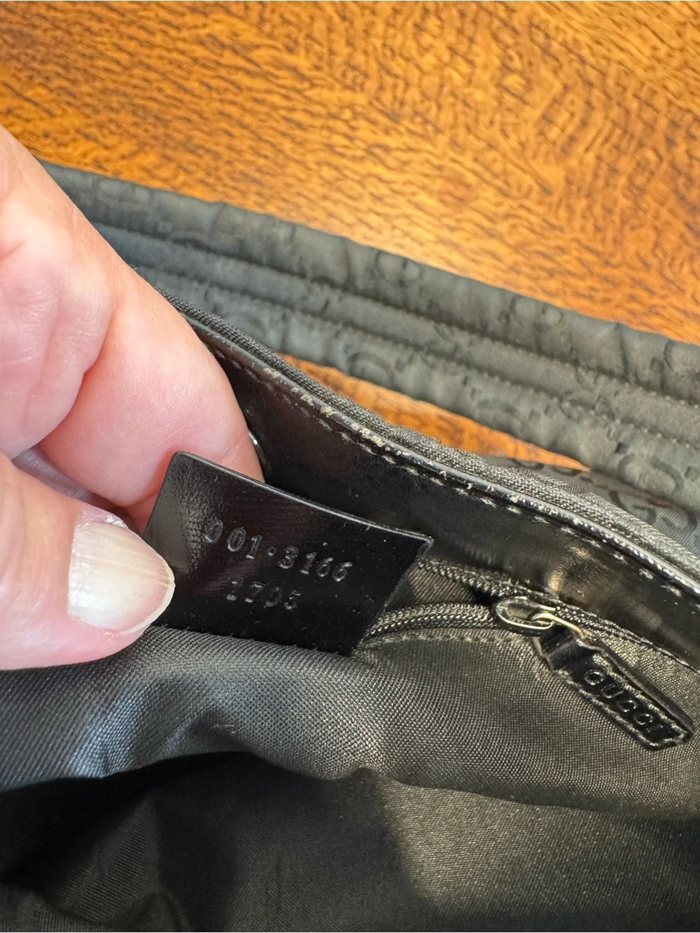 Gucci Black GG Monogram Shoulder Bag w/COA